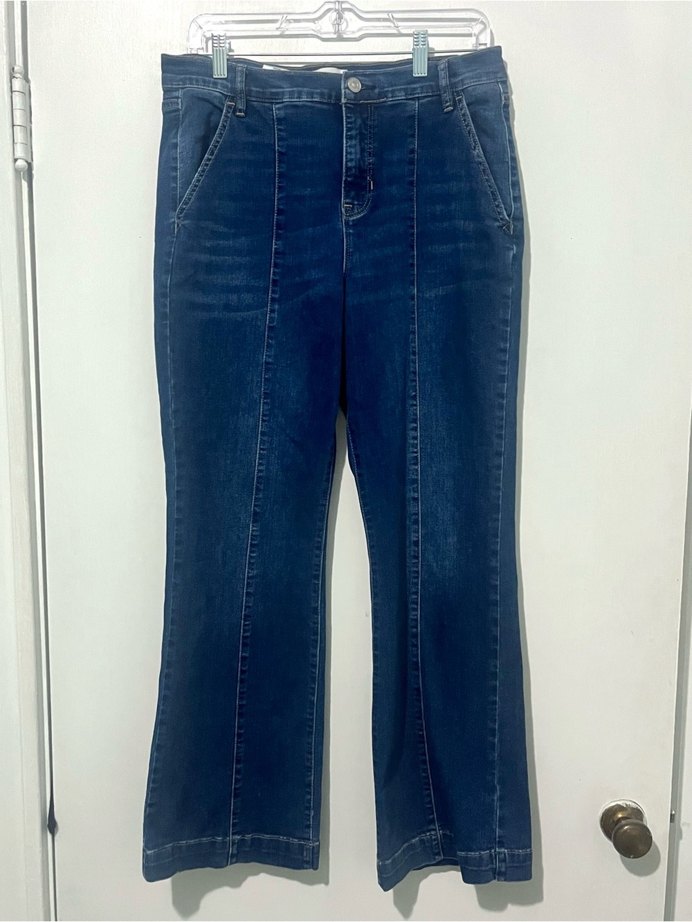 Dark Wash Jeans with Front Seam Detail